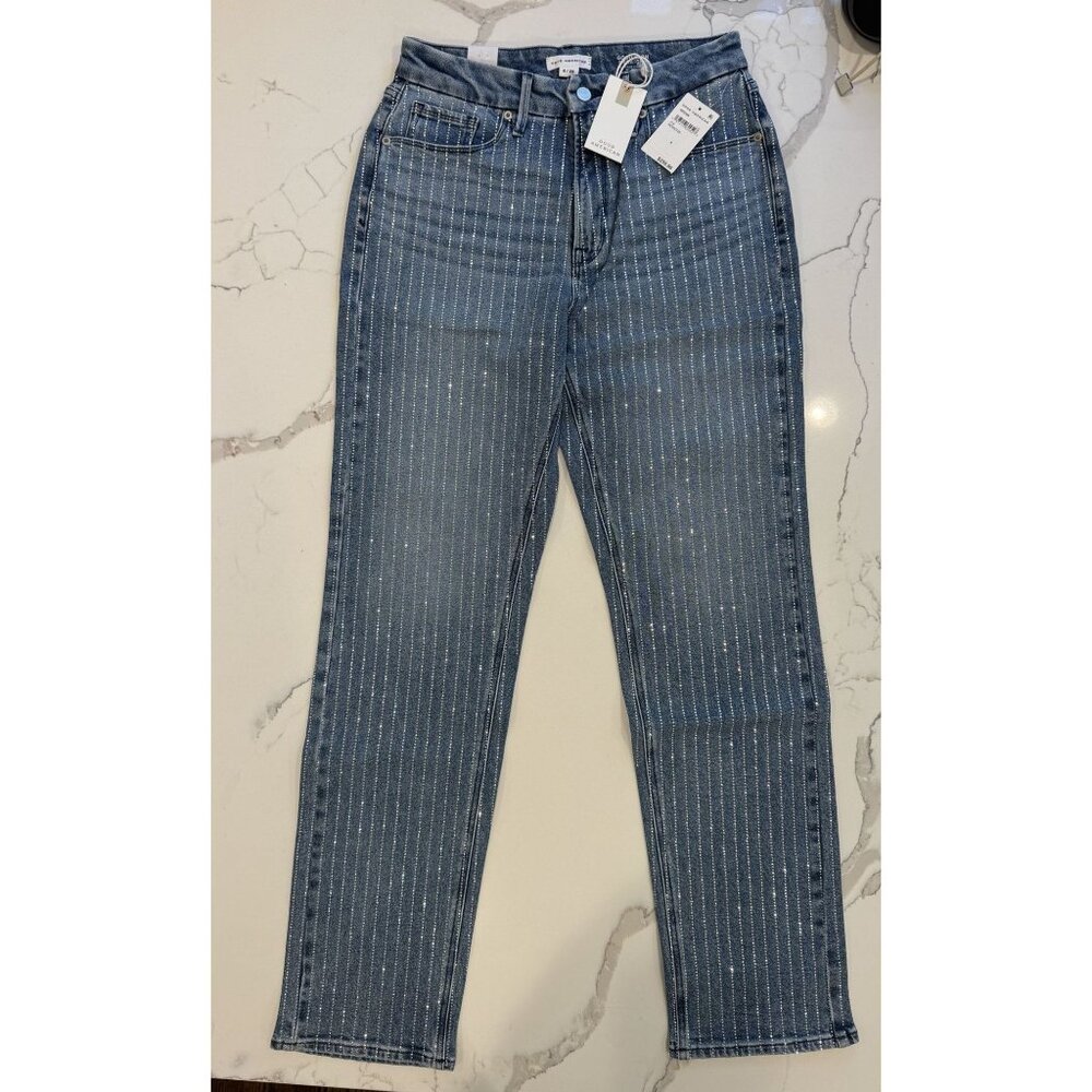Good American NWT Good Icon Rhinestone Jeans in Indigo Size 28 - Picture 2 of 6